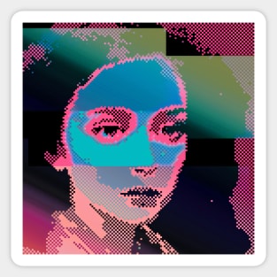 ROTTEN - Glitch Neon Retro Face Sticker